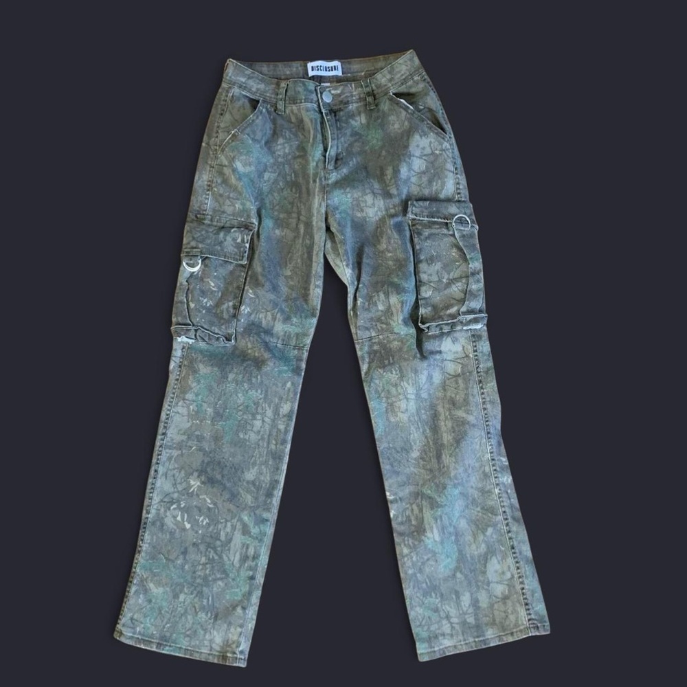 Men's Green Tie-Dye Cargo Pants